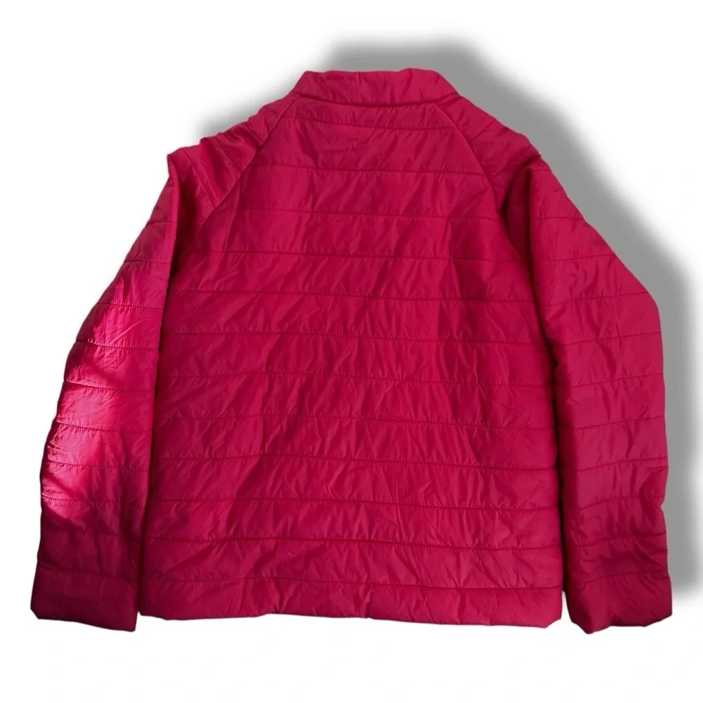 FRACOMINA Mini Vibrant Pink Quilted Jacket with Chain Detail size M